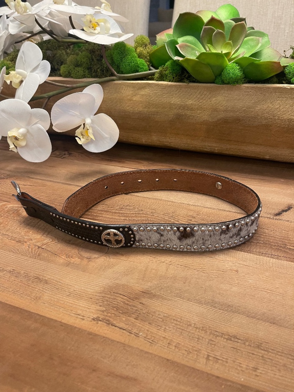 Ranger Belt Company Genuine Hand Tooled Leather Hair Belt Boys Western Size 20